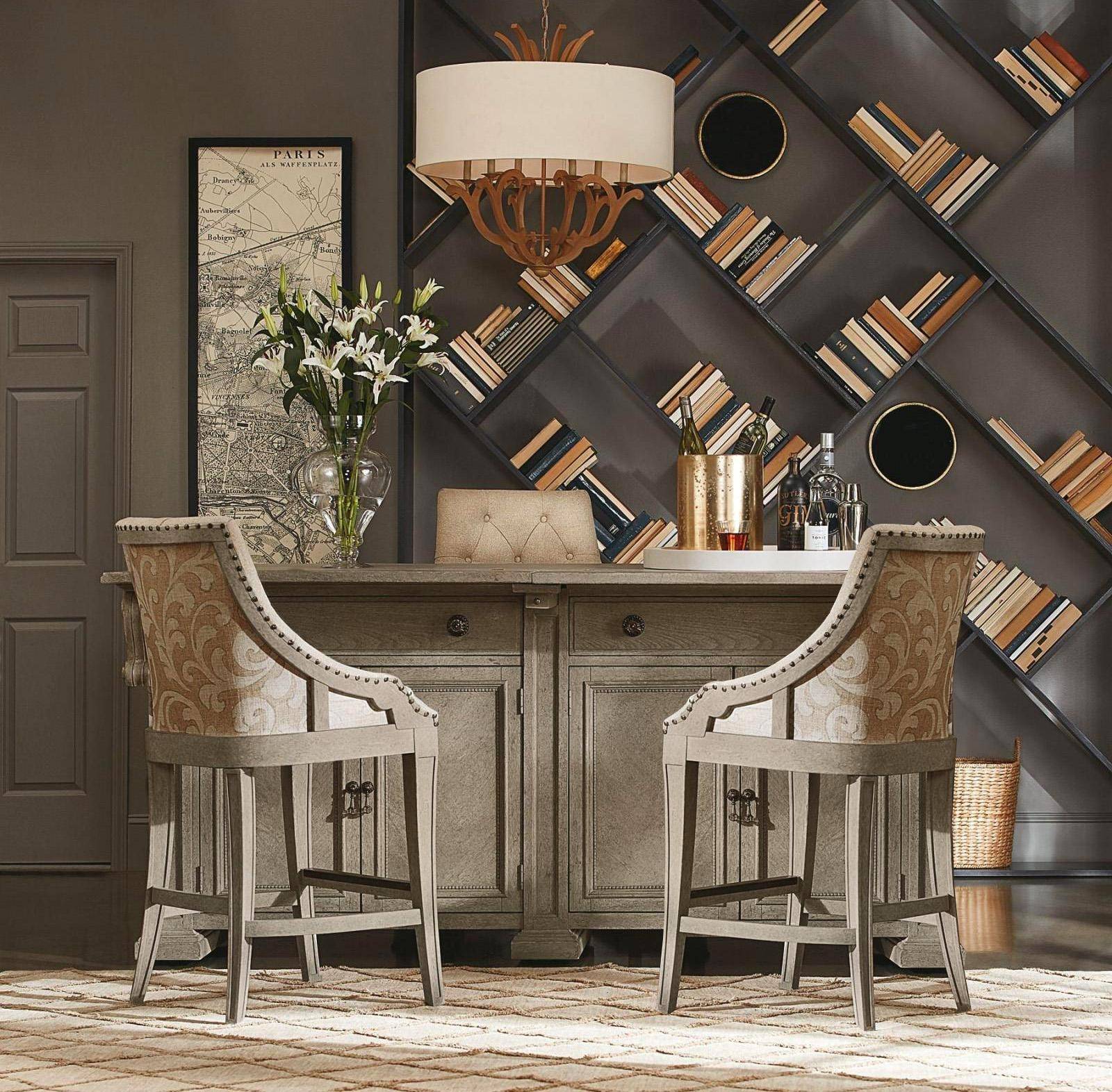 WNL8U – Contemporary Gray Wooden Home Bar