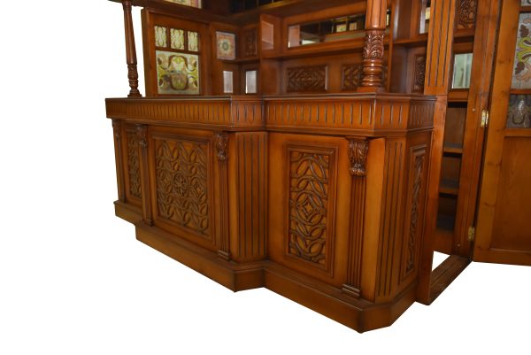 Bar 6606 - 9.0 ft. Oak Wood Cocktail Bar with Wooden Top - Image 4