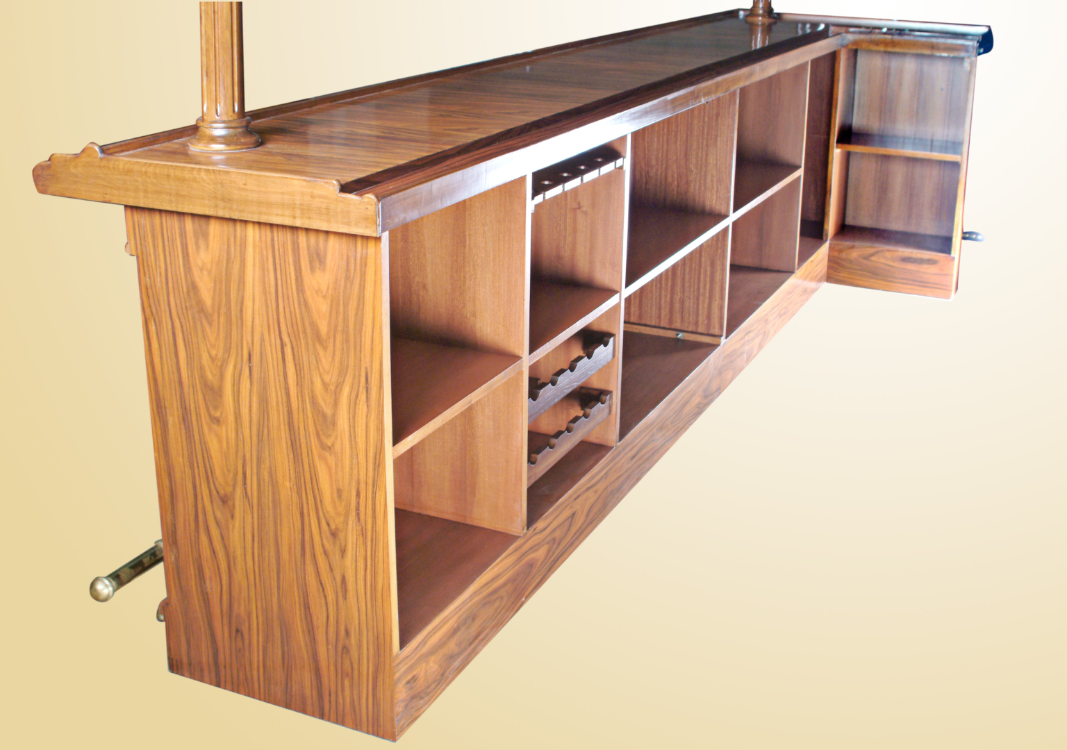 Bar 272BA 14ft Rosewood English Pub Bar with Brass Footrest WoodnLuxury