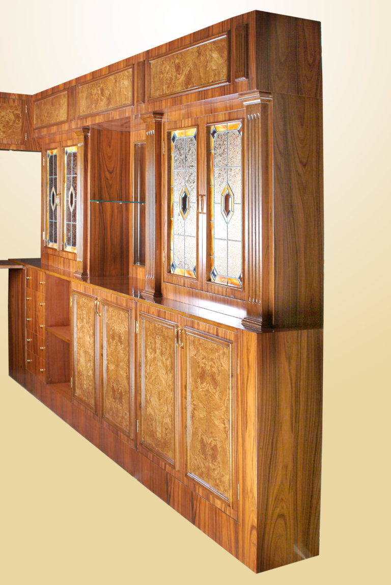 Bar 272BA 14ft Rosewood English Pub Bar with Brass Footrest WoodnLuxury