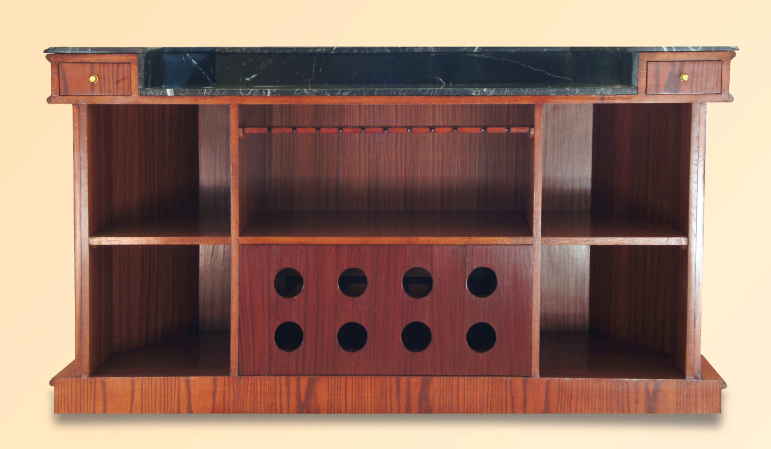 Bar 246ANG 7 ft Oak Wood Marble Top Home Bar WoodnLuxury