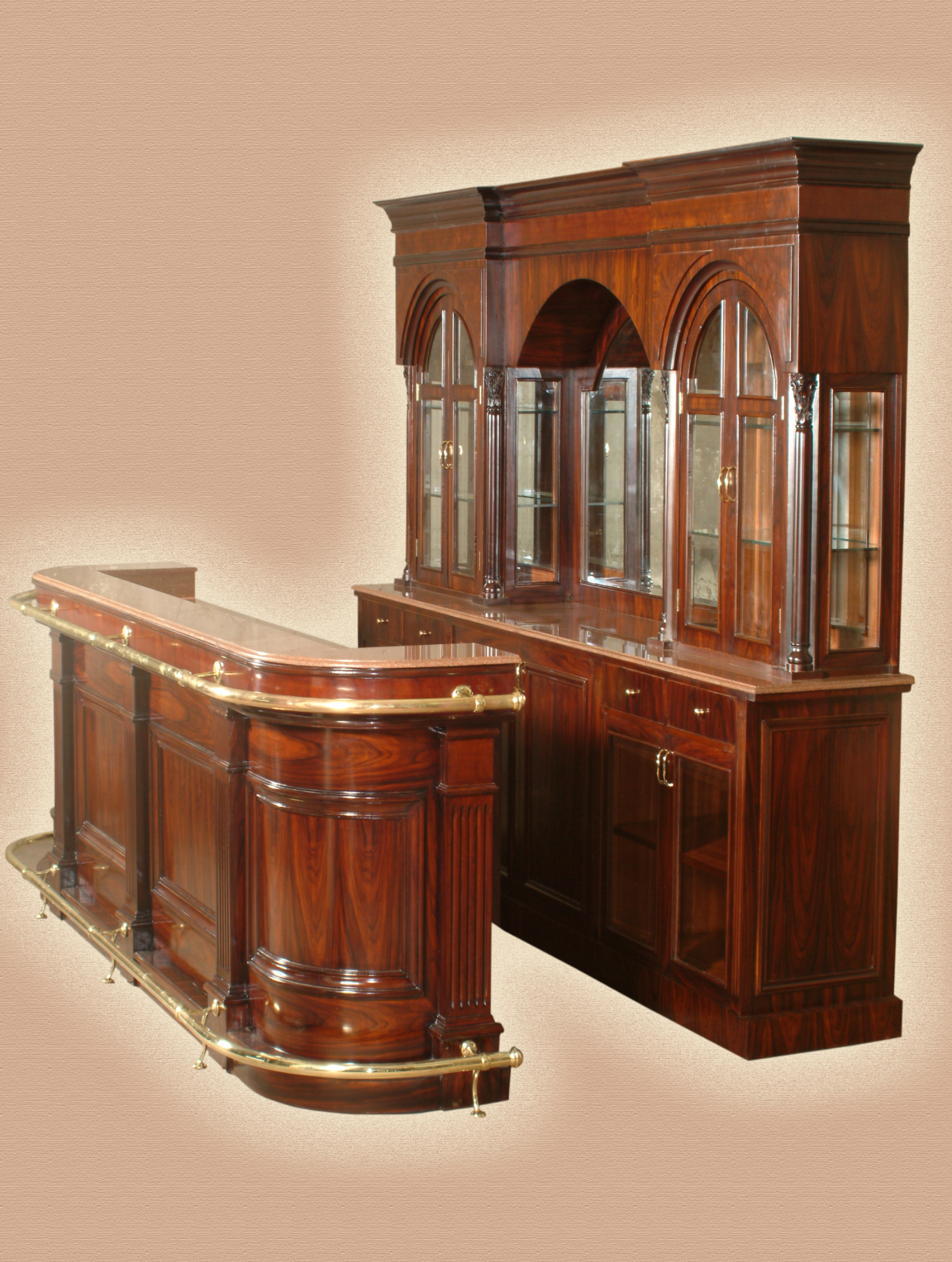 Bar 248 - 11.5 ft Rosewood European Bar with Marble Top