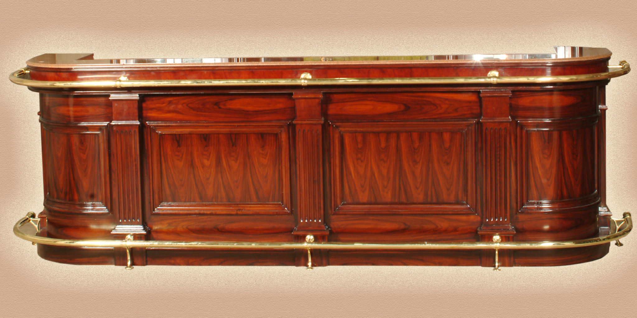 Bar 248 – 11.5 ft Rosewood European Bar with Marble Top – WoodnLuxury