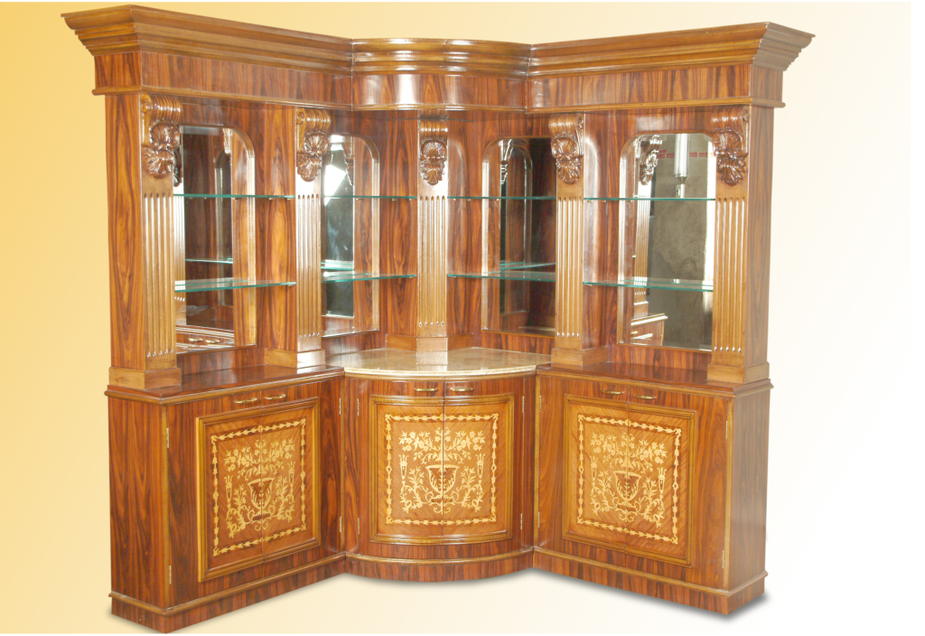 Bar 255MARQ 10 ft. Traditional Wooden Bar with Marquetry Finish