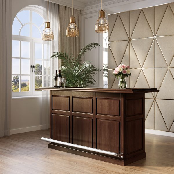 WNL10U - Rich Brown Walnut Finish Home Bar/ Wine Bar