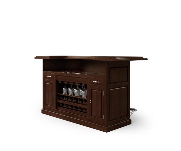WNL10U - Rich Brown Walnut Finish Home Bar/ Wine Bar - Image 5