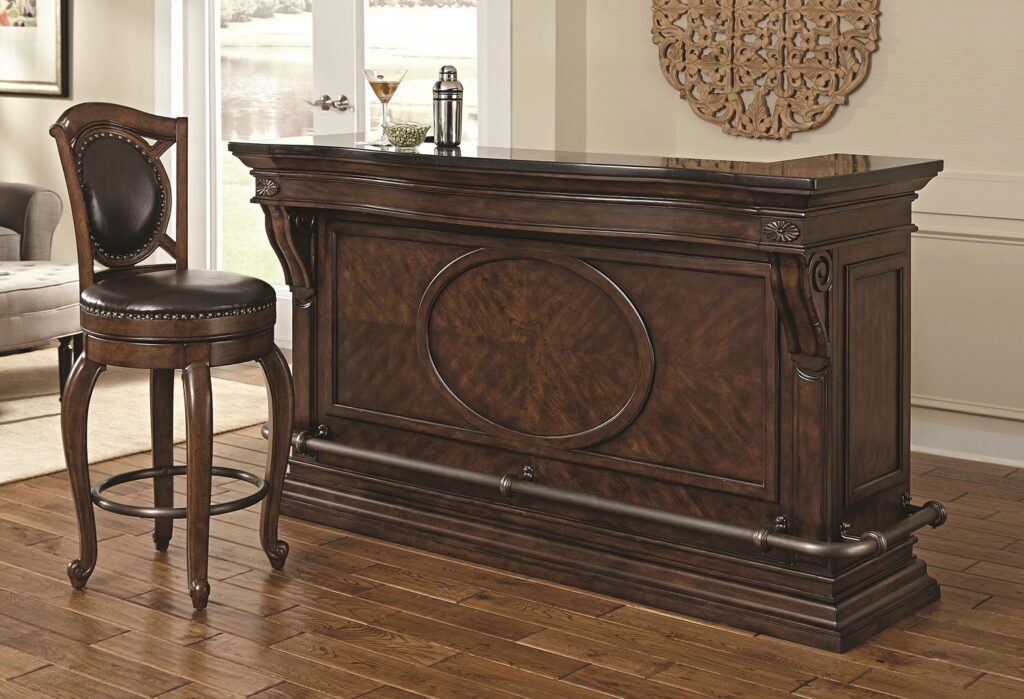 Bar WNL33U Rich Dark Finish Traditional Home Bar Set WoodnLuxury