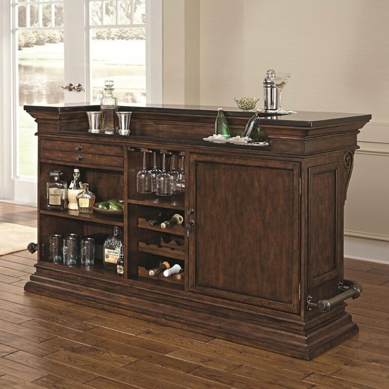 Bar WNL33U – Rich Dark Finish Traditional Home Bar Set – WoodnLuxury