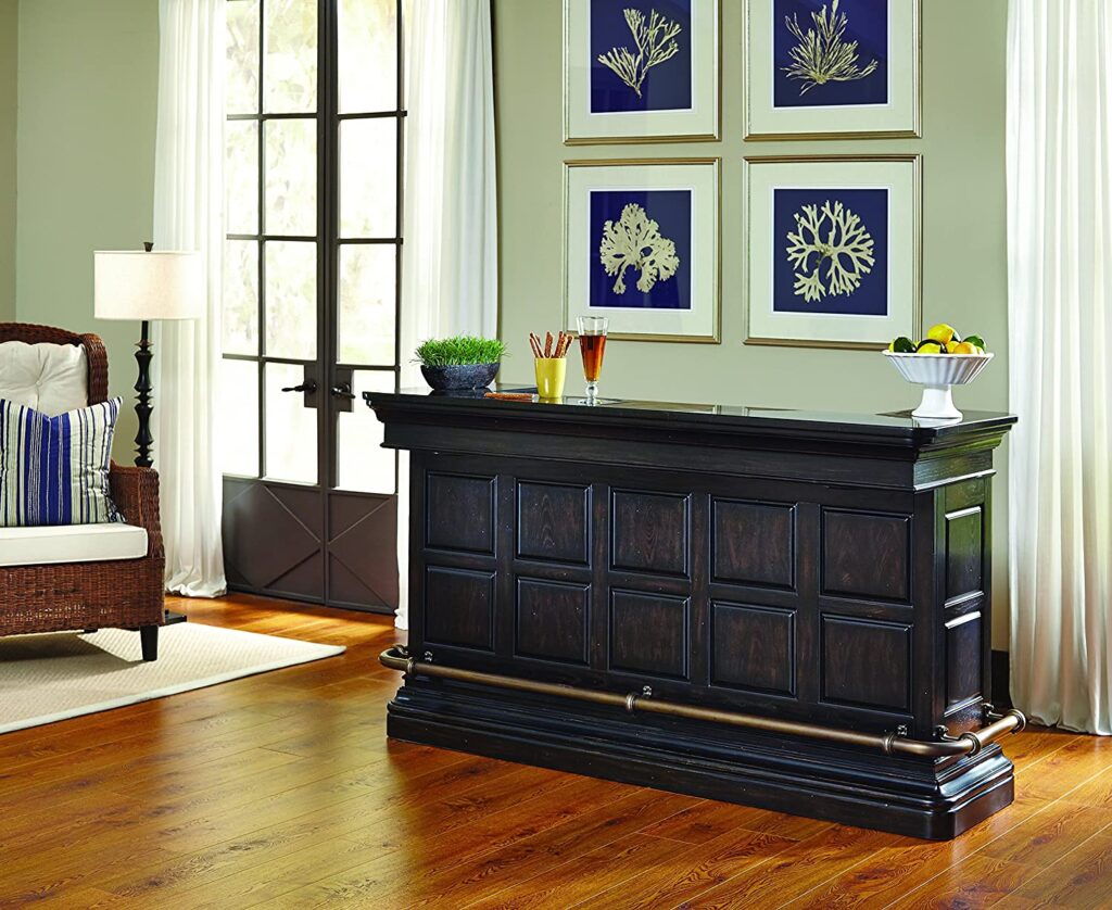 Bar WNL34U – Dark Wood Transitional Style Home Bar – WoodnLuxury