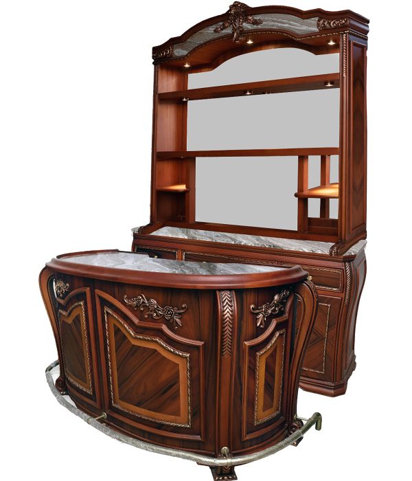 Bar WNL107 - Cinnamon Finish Exquisite Home Bar Set