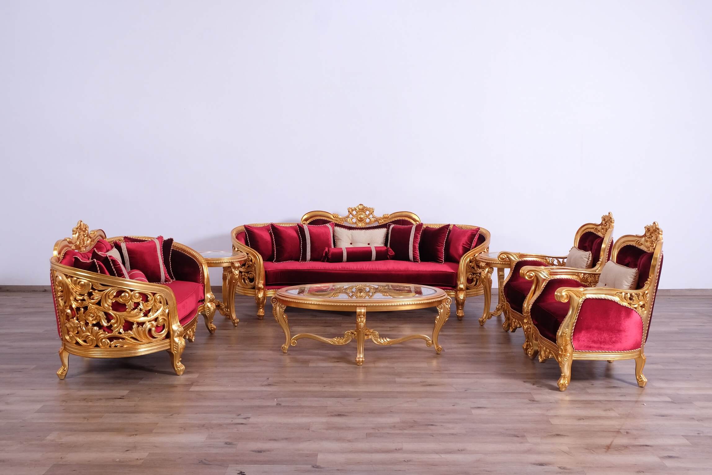 Gold Finish 3-PIECE Living Room Set LR38 - WoodnLuxury