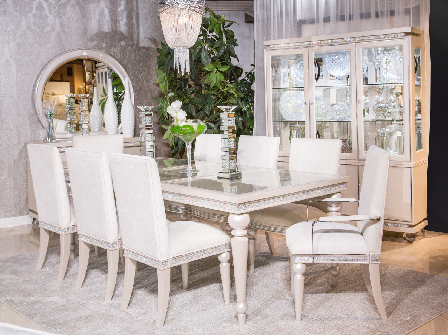 Dining Room Set With Ivory Chairs