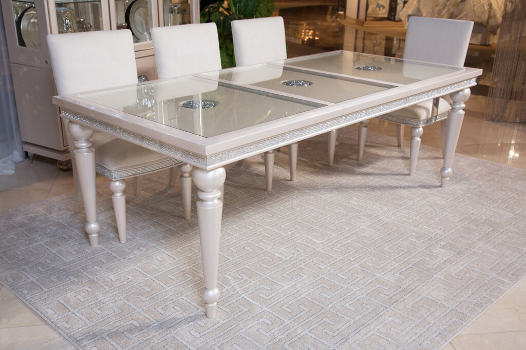 Ivory Finish 7 Piece Dining Table Set DR10 WoodnLuxury