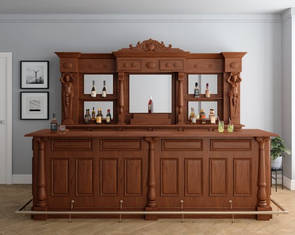 Custom Mahogany Saloon Pub Bar - WNL53