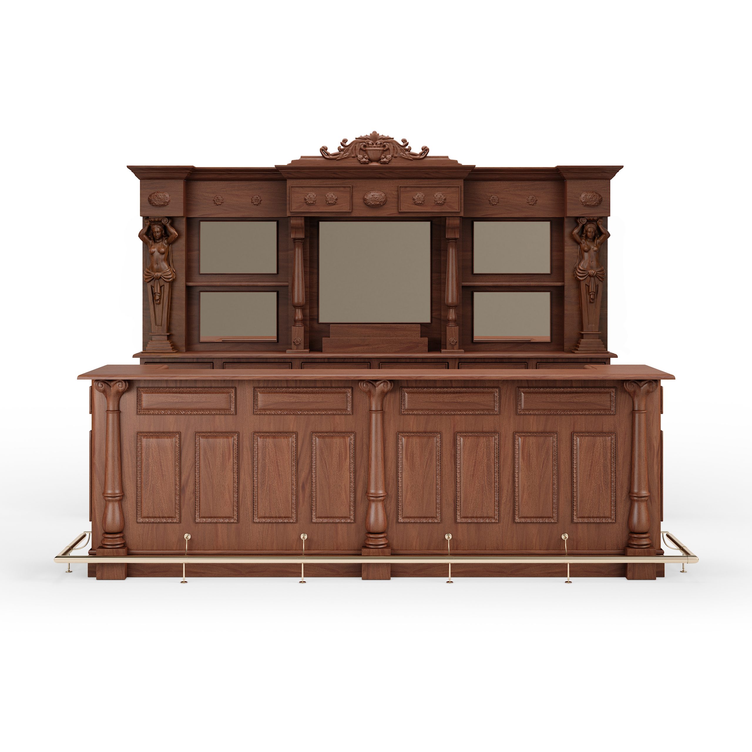 Custom Mahogany Saloon Pub Bar - WNL53 - Image 10