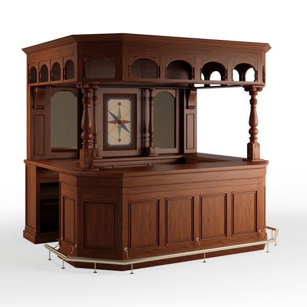 8.5Ft Old Europe Large Solid Wood Canopy Home Pub Bar - WNL43 - Image 2