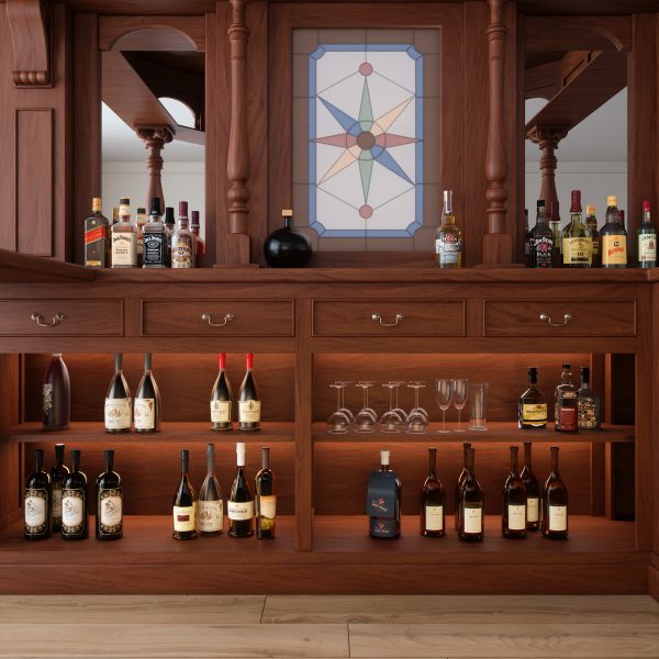 8.5Ft Old Europe Large Solid Wood Canopy Home Pub Bar - WNL43 - Image 5