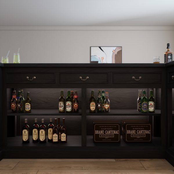 8.5Ft Traditional Dark Solid Mahogany Custom Home Pub Bar - WNL44 - Image 5
