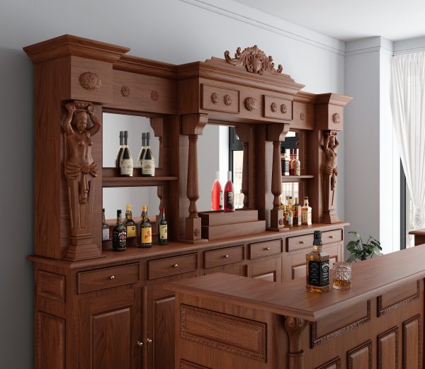 Custom Mahogany Saloon Pub Bar - WNL53