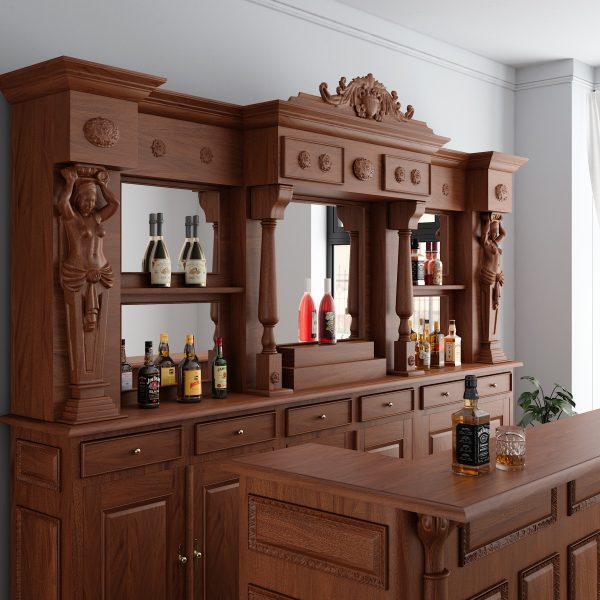 Custom Mahogany Saloon Pub Bar - WNL53