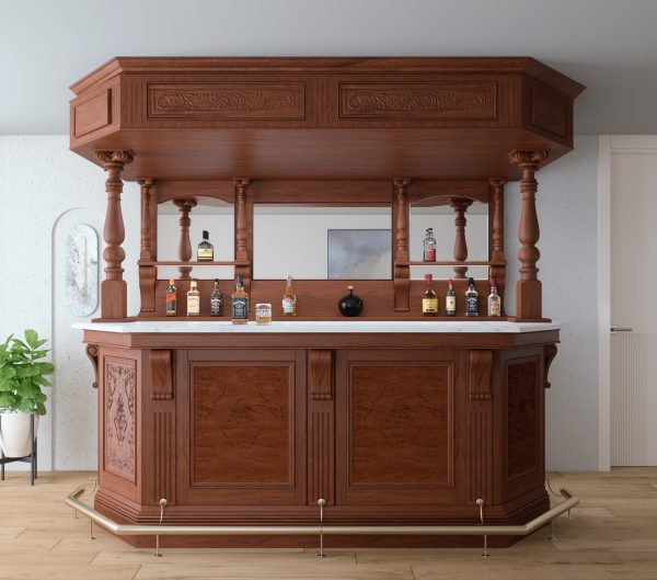 9Ft Premium Mahogany Recreational Canopy Home Bar w/ Marble - WNL47 - Image 5