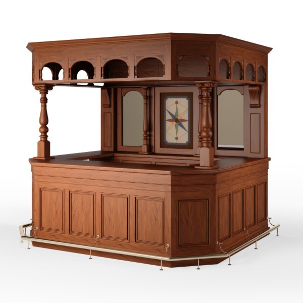 8.5Ft Old Europe Large Solid Wood Canopy Home Pub Bar - WNL43 - Image 6