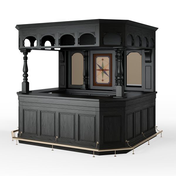 8.5Ft Traditional Dark Solid Mahogany Custom Home Pub Bar - WNL44 - Image 7