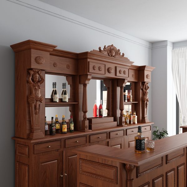 Custom Mahogany Saloon Pub Bar - WNL53 - Image 4
