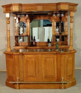 7.5ft Golden Oak Canopy Basement Pub Bar – WNL51 – WoodnLuxury