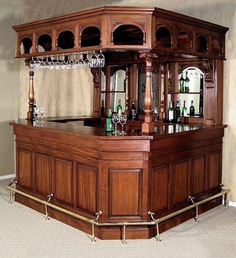 8.5Ft Traditional Large Solid Mahogany Custom Home Pub Bar – WNL44 ...