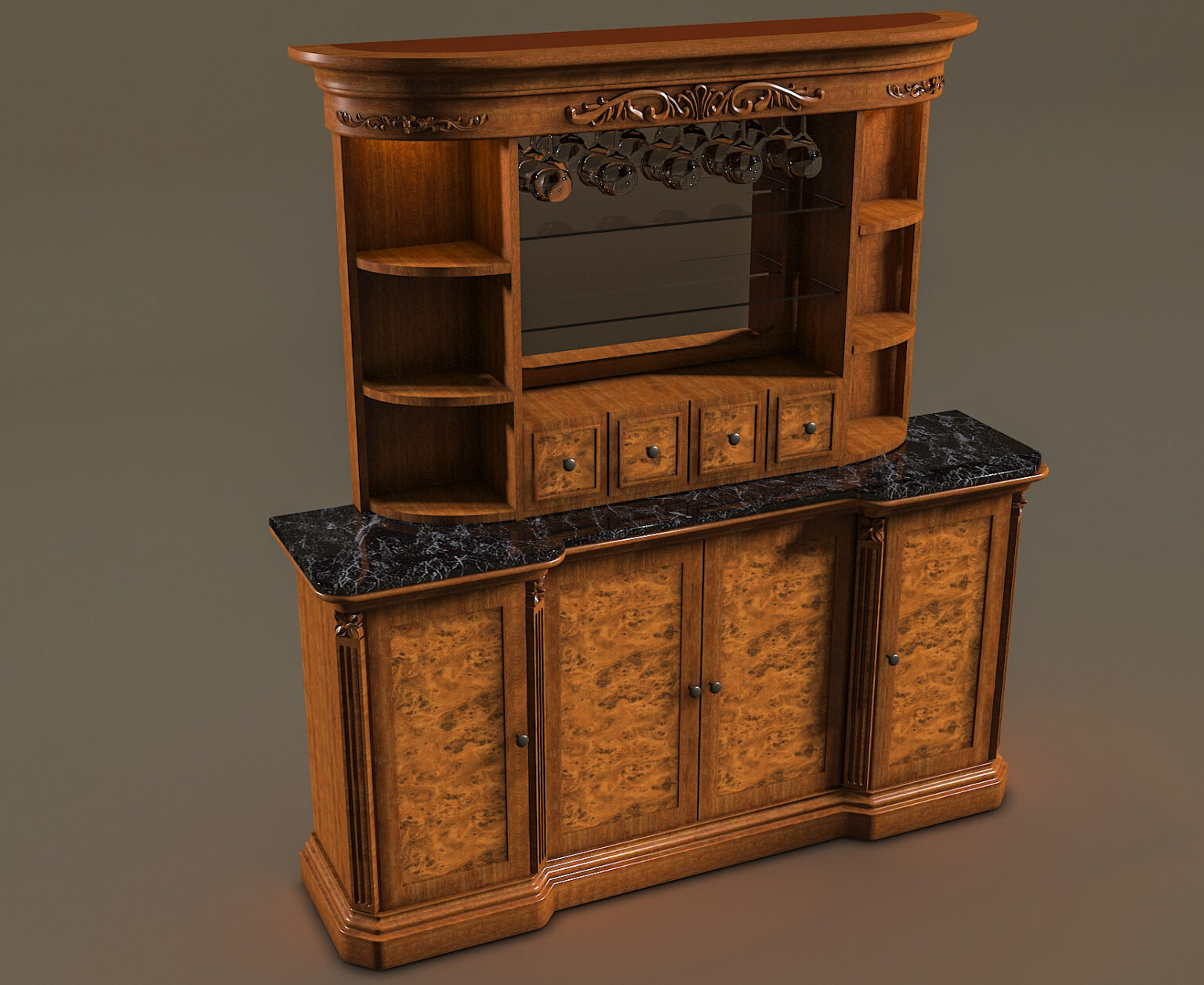 Italian Marble Top Bar Counter and Console Bar WNL57 WoodnLuxury