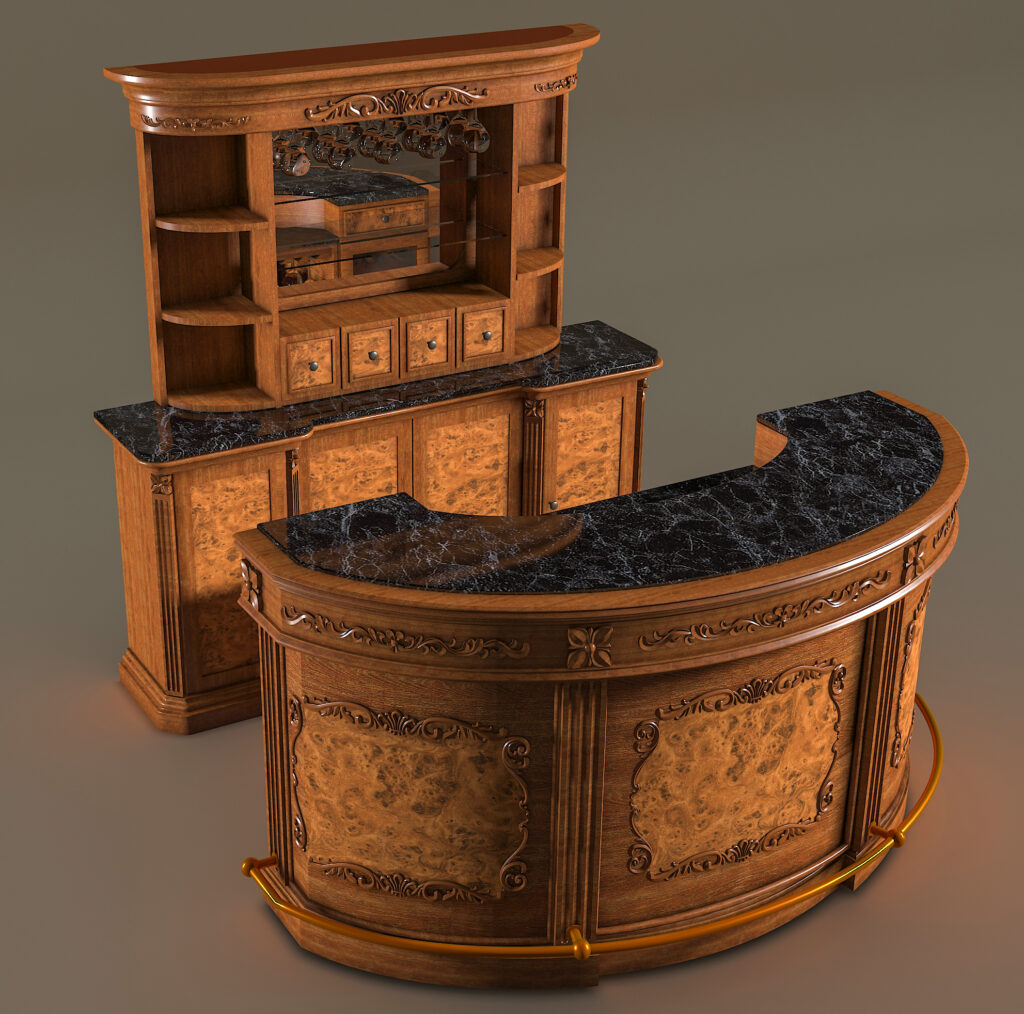 Italian Marble Top Bar Counter and Console Bar WNL57 WoodnLuxury