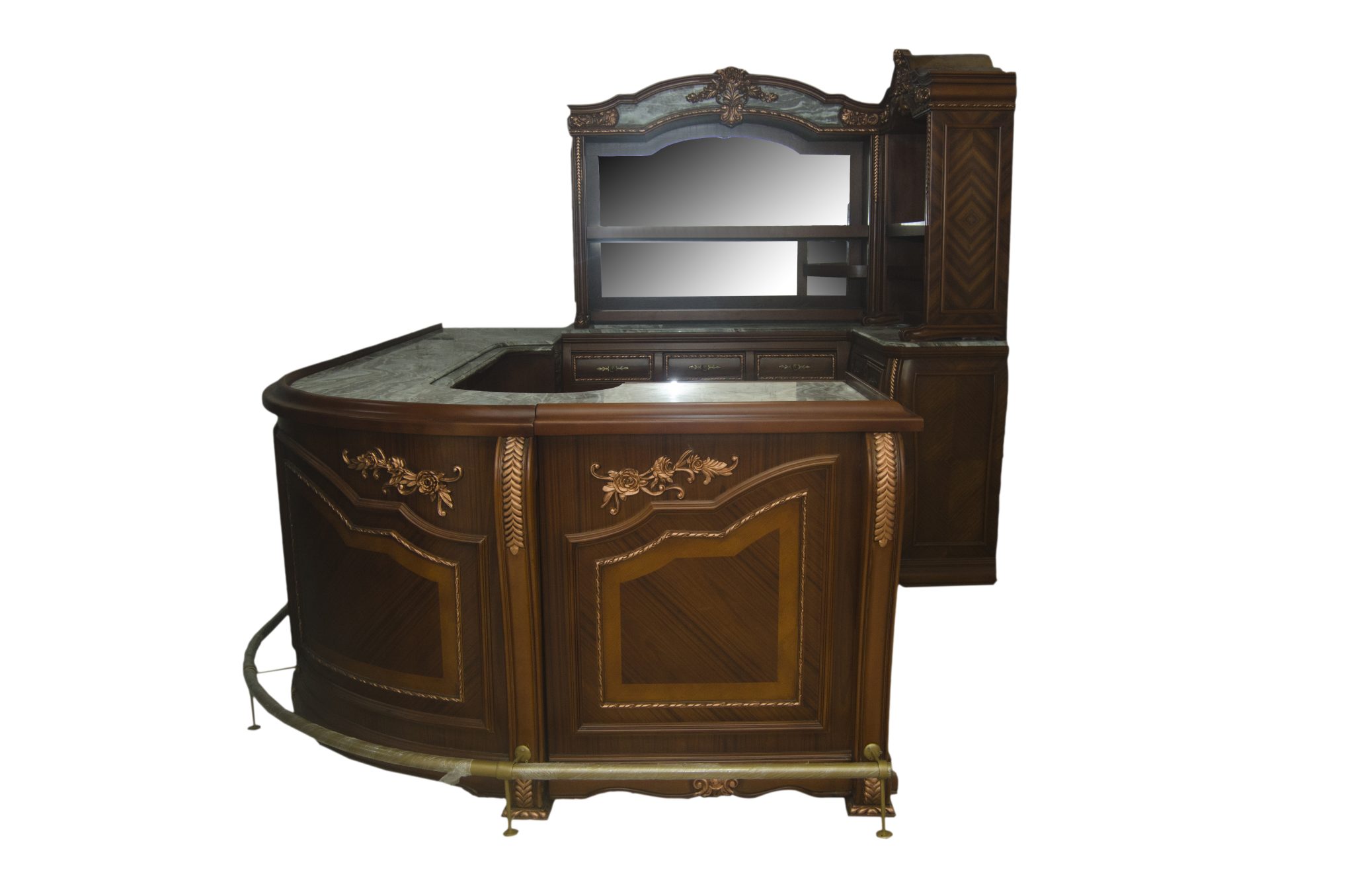 Old EuropeStyle Corner Bar Set with Golden Touches WNL121 WoodnLuxury