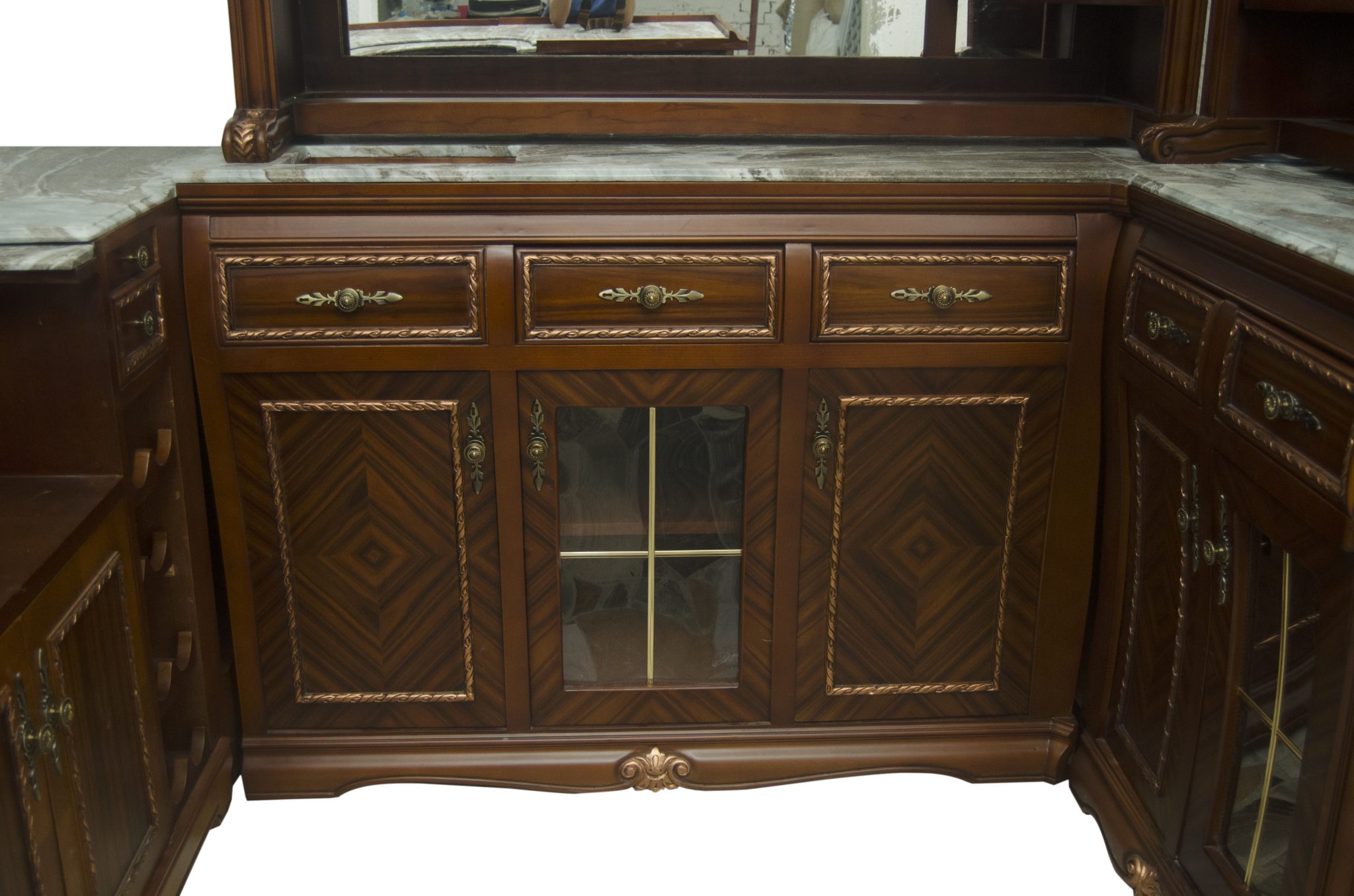 Old EuropeStyle Corner Bar Set with Golden Touches WNL121 WoodnLuxury