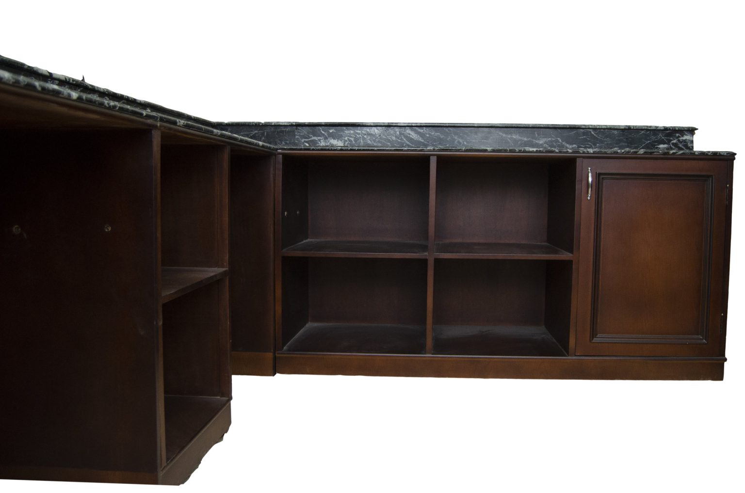 LShape Wooden Bar with Black Marble Top Bar WNL125 WoodnLuxury