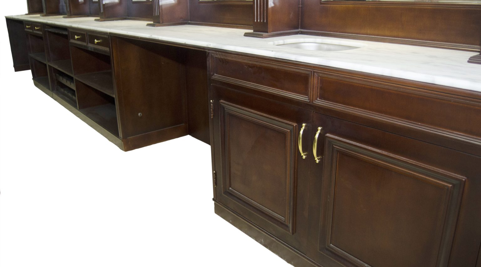 21 ft Wooden Commercial Bar with Overhang Bar WNL124 WoodnLuxury