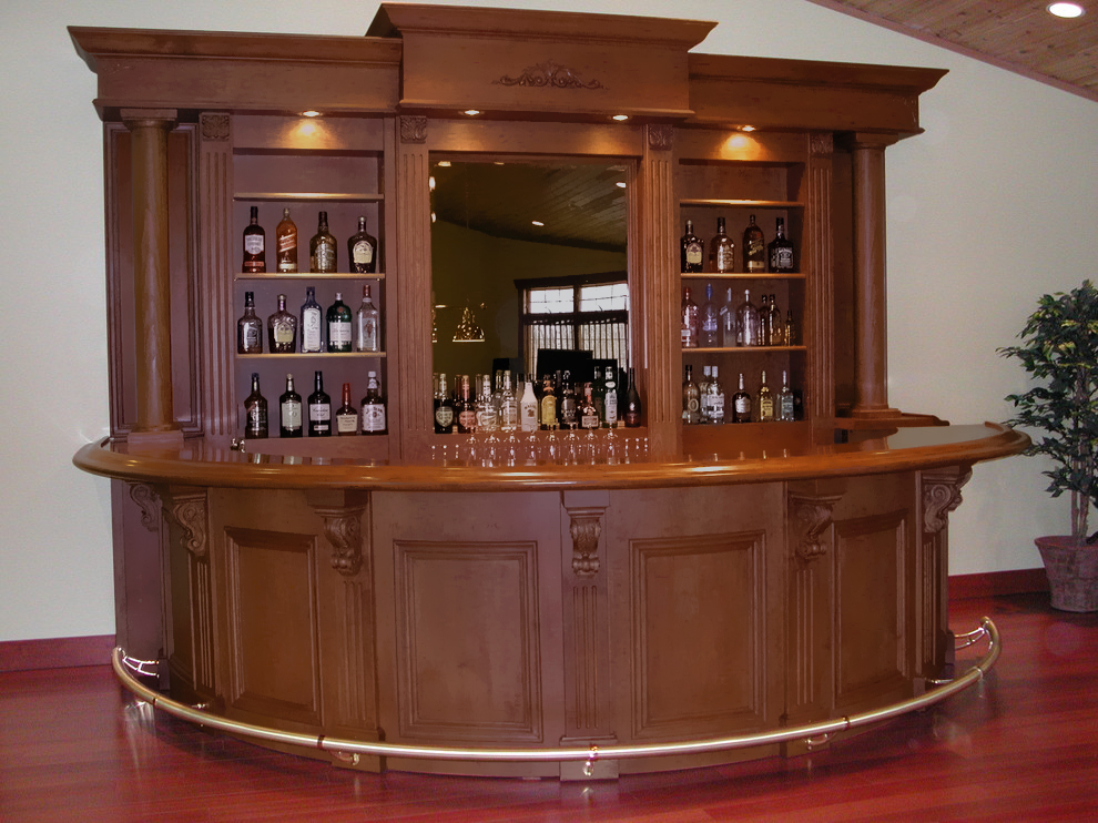 Bar 247OAK - 12ft Commercial Solid wood Bar with Marble Top