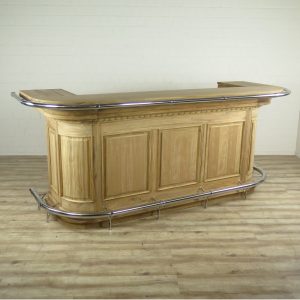 9 ft Solid Wood Bar with Rounded Corners & Rails – Bar WNL141 – WoodnLuxury