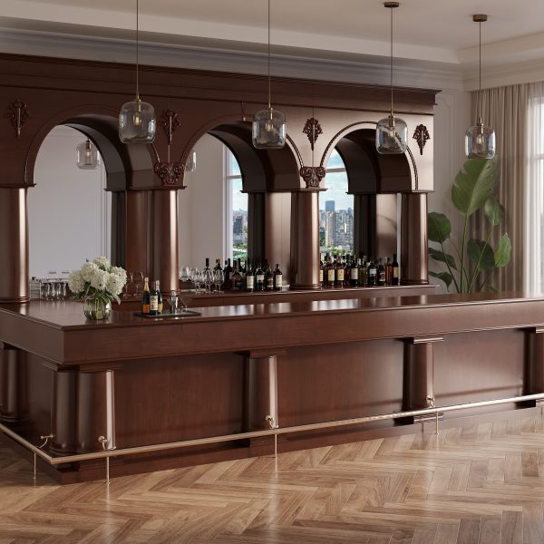 Majestic Mahogany Brunswick Bar in the Empire Style - Bar WNL182
