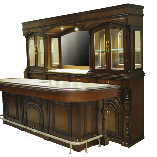 Elegant European Bar with Classic Arches Featuring Glass Cabinets - Bar WNL201