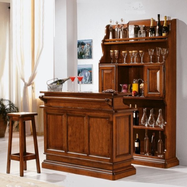 Traditional Bar Set with Ample Storage for Bottles & Glassware - Bar WNL187