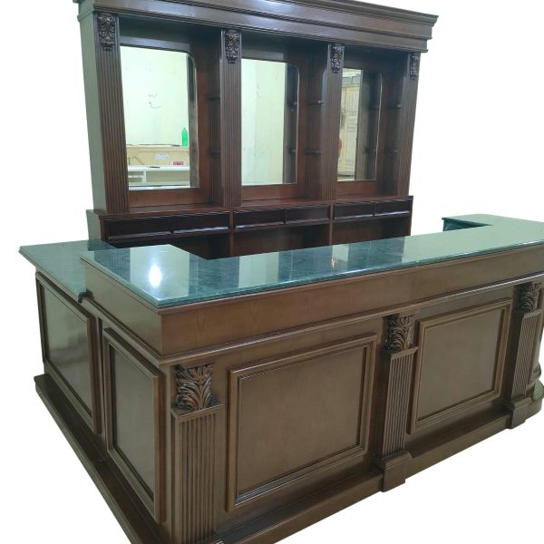 Rich Dark L-Shape Bar Set with fluted Columns - Bar WNL171