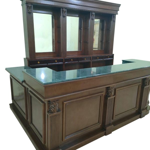 Rich Dark L-Shape Bar Set with fluted Columns - Bar WNL171