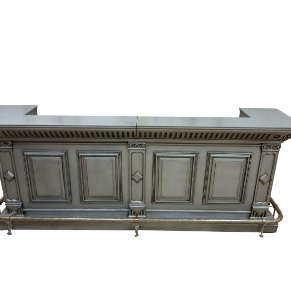 Eye-catching Silver Bar with a sink & Fridge Space - Bar WNL176