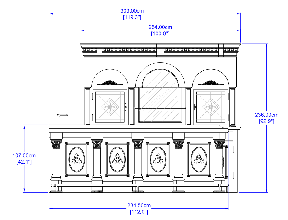 Classic Bar with Celtic Knot Panels & Stained Glass - Bar WNL172 - Image 6
