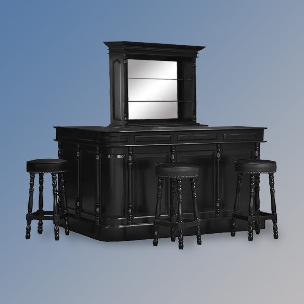 Command the Room with this Chic All-Black Home Bar Set - Bar WNL189