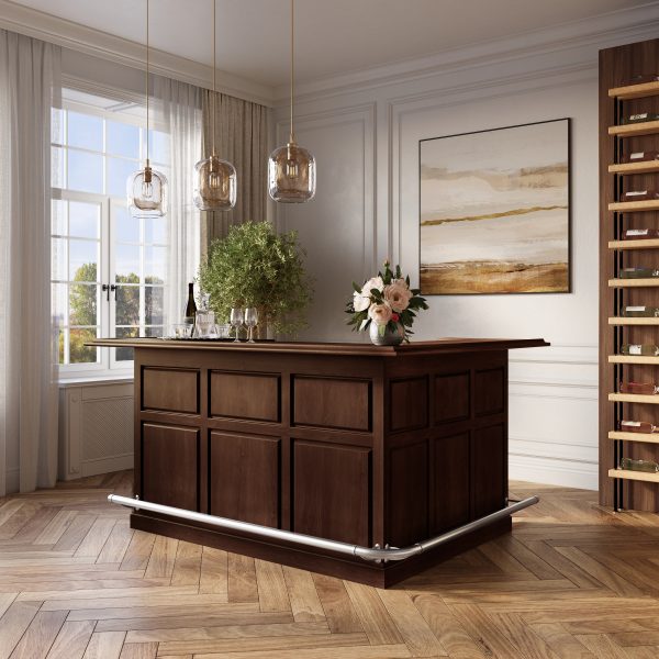 Classic Island Bar Featuring Warm Rich Wood Finish - Bar WNL194