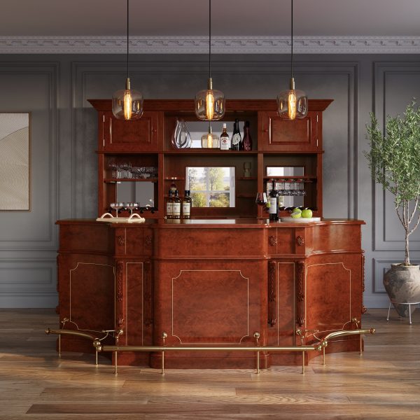 Unique Design Bar Set with Intricate Gold Trims - Bar WNL185